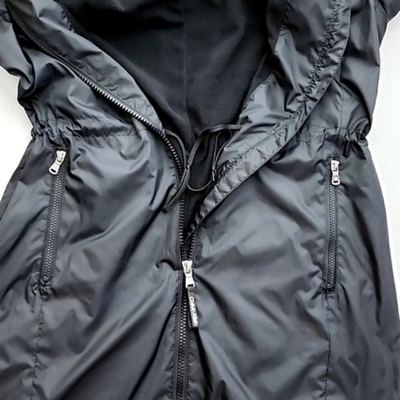 Calvin Klein Women's 3/4 Length Black Nylon Hooded Jacket Fleeced Lined Size M - Picture 5 of 15